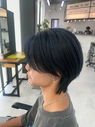 パーマ メンズ ダブルカラー寒色系 ボリューム改善ハヤトのヘアスタイル
