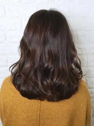 ミディアム カラー 髪質改善縮毛矯正 美容師✂️山崎竜二のヘアスタイル