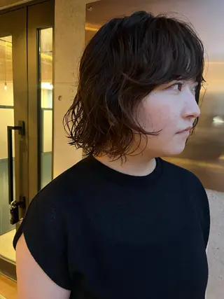 ショート パーマ 暖色/パーマ 🌼クニトウメイのヘアスタイル