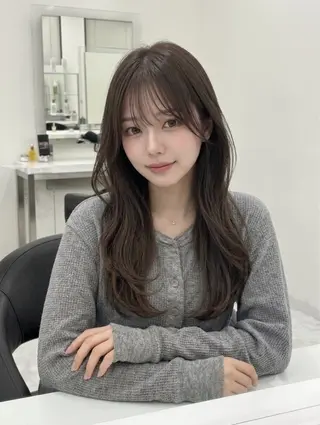 ロング カラー 藍斗│モテ透明感× 顔周りレイヤー🫧のヘアスタイル
