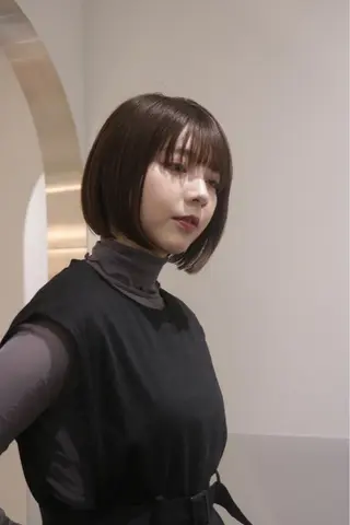 ショート カラー パーマ ヘアアレンジ 🖤小顔ボブ/ウルフ レイヤー🖤山本諒のヘアスタイル