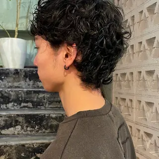 ショート パーマ 石坂 日果梨のヘアスタイル