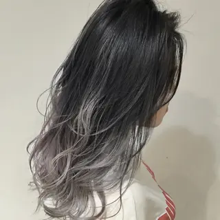 セミロング カラー 髪質改善カラー韓国風 レイヤーtudaのヘアスタイル