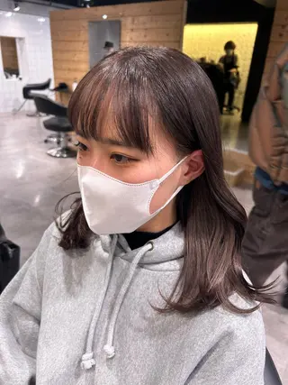 セミロング カラー 愛結 暖色カラー🎀🩰のヘアスタイル
