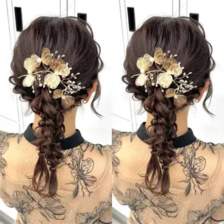 ロング ヘアアレンジ ヘアメ🎀ハイトーン 🩵エクステ🪄しほのヘアスタイル