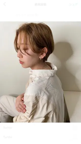 ショート カラー ヘアアレンジ 永井 亜実のヘアスタイル