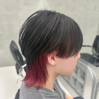 ミディアム カラー メンズ ʜᴀʀᴜᴋᴀ♱メンズ ウルフ/ブリーチのヘアスタイル