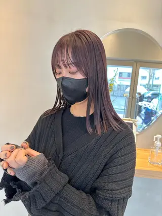 セミロング カラー iizuka akiのヘアスタイル