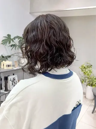 カラー パーマ 艶髪/ショート/ ボブ/なつきのヘアスタイル