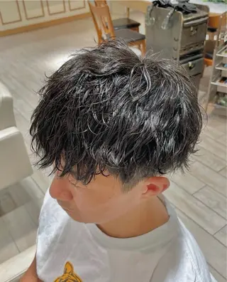 ショート パーマ メンズ 🐝メンズハイライト …Rioのヘアスタイル