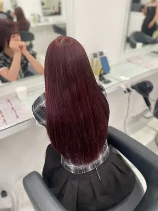 ロング カラー トレンド暖色ヘア🍒 miu🍒のヘアスタイル