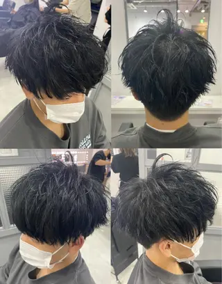 ショート カラー パーマ ヘアアレンジ メンズ 🔥メンズパーマ 特化 渡辺一翔のヘアスタイル