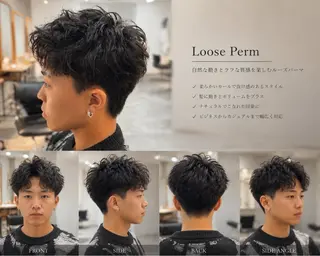 パーマ メンズ 保立フェザーパーマ /メンズカット船橋駅のヘアスタイル