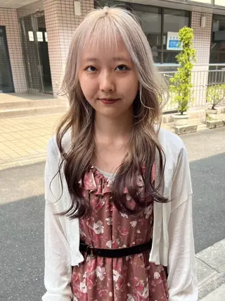 ロング カラー ヘアアレンジ ブリーチ矯正髪質改善 ✨オオエタクミのヘアスタイル