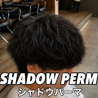 ショート パーマ メンズ シャドウパーマ 小形のヘアスタイル