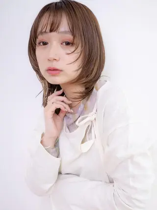 セミロング カラー BASSA 下井草店のヘアスタイル