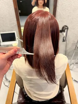 ミディアム カラー 谷岡 沙也佳のヘアスタイル