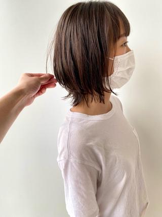 ミディアム カラー パーマ 横地 凌のヘアスタイル