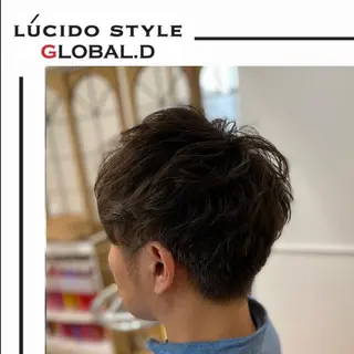 ミディアム パーマ メンズ ✂︎ショート、ボブ、 レイヤー🩵YUMIのヘアスタイル