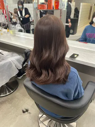 ミディアム カラー パーマ ヘアアレンジ メンズ キッズ ネイル マツエク・マツパ アイブロウ 🦋縮毛/韓国レイヤ ー/透明感カラー🦋のヘアスタイル