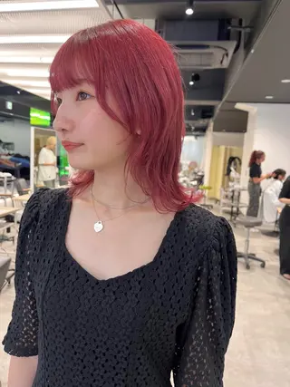 ミディアム カラー ヘアアレンジ mai🤍縮毛酸性ス トレート/アイリストのヘアスタイル