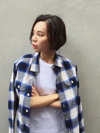 ショート ミディアム 透明感カラー🌿ボブ ✨飛田 ケイのヘアスタイル