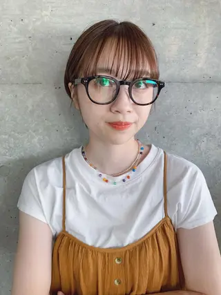 ショート カラー ボブパーマコテ巻き風 パーマNo1深江秀平のヘアスタイル