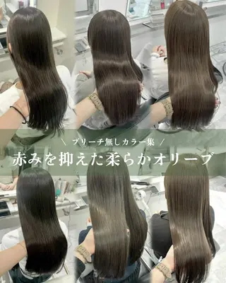 セミロング カラー ParveMix/ オリーブ系/いちかのヘアスタイル