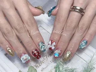 ネイル エツメ💅 長さ出し🎀デザインのネイルデザイン