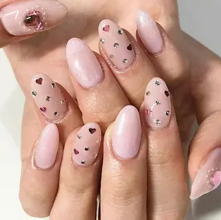 ネイル 渋谷／チップ長さ出し 👑アプレgel-xのネイルデザイン