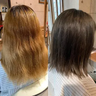 ショート カラー 透明感カラー ボブ/ 直感カラー診断のヘアスタイル