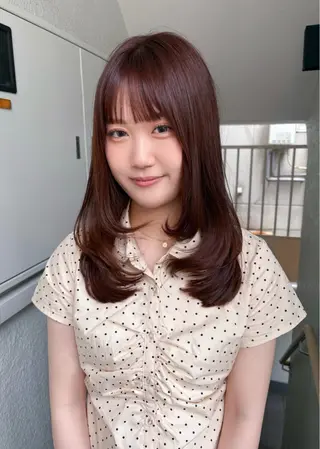 セミロング カラー レイヤーカット🍏 オリーブ/ののかのヘアスタイル