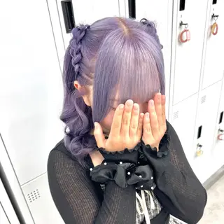 セミロング ヘアアレンジ ヘアメ🎀ハイトーン 🩵エクステ🪄しほのヘアスタイル