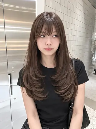 ロング カラー Kaede/ブリーチ なし/レイヤー🤍のヘアスタイル