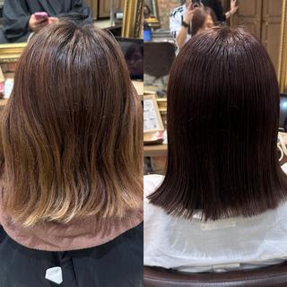 ミディアム 古川 流久のヘアスタイル