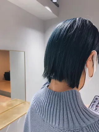 セミロング カラー ヘアアレンジ ボブパーマコテ巻き風 パーマNo1深江秀平のヘアスタイル