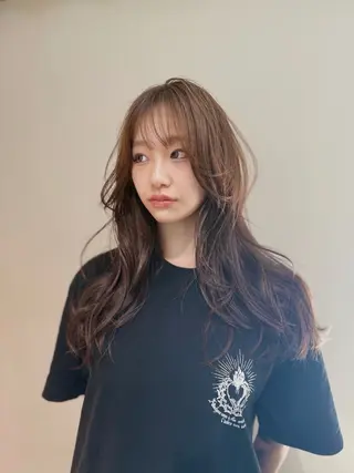 ロング カラー レイヤーカット 赤み消し　店長/大和のヘアスタイル