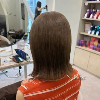 ミディアム カラー 美髪矯正/ベージュ カラー🧸綾里のヘアスタイル