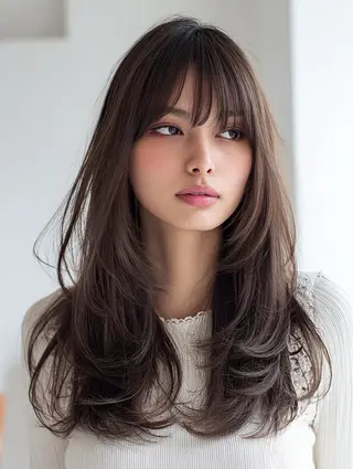 ロング パーマ 絶対綺麗な暖色カラー 🎯あります✨増渕✨のヘアスタイル