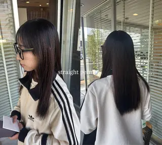 ロング 🍈暗髪艶カラー /🥣韓国風カラーのヘアスタイル