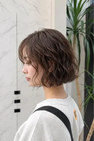 ショート パーマ レイヤー/縮毛矯正 /新宿/佐藤巧己✨のヘアスタイル