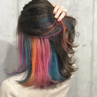 ミディアム カラー パーマ ヘアアレンジ メンズ キッズ ネイル マツエク・マツパ サロンドミルク 渋谷高比良のヘアスタイル