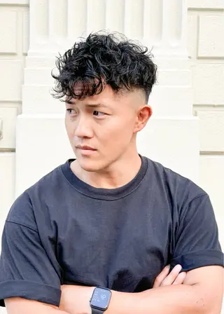 ショート パーマ メンズ 三宮メンズカット ヨシイッキのヘアスタイル