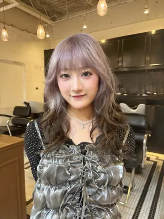セミロング カラー 韓国レイヤー/透明感 カラー/RIN🎀のヘアスタイル