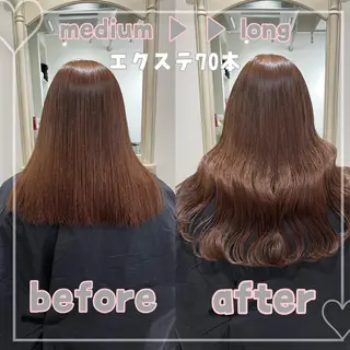 ロング カラー MOE🐈⬛🎀 エクステ/ワンホンのヘアスタイル