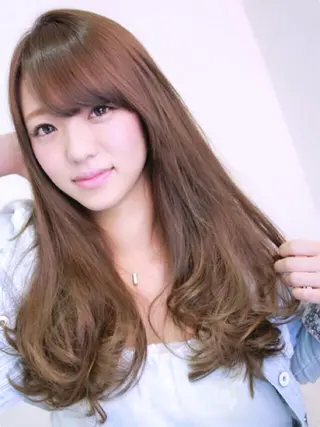 セミロング ロング カラー パーマ 青木 茂樹⭐️ 透明感カラーのヘアスタイル