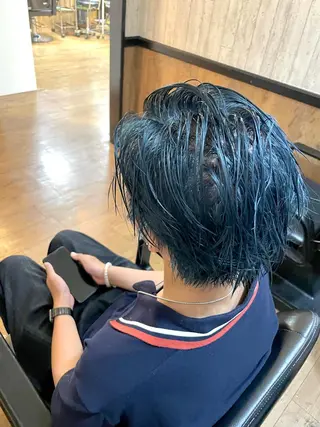 メンズ ブリーチカラー🎀 エクステmiinaのヘアスタイル