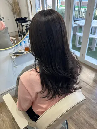 ロング カラー Risa🐈⬛/ グレージュ/透明感のヘアスタイル