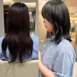 ミディアム カラー レイヤーカット🪄 ヘアセット🪄シホのヘアスタイル
