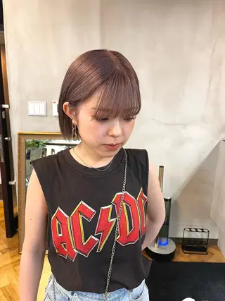 ショート カラー ヘアアレンジ ena/ブリーチなし 透明感・レイヤー🎀のヘアスタイル